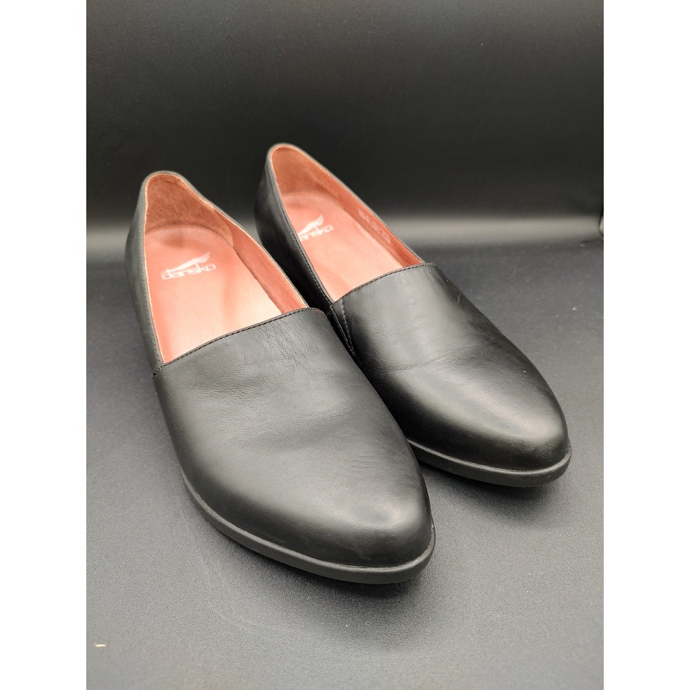 Dansko Womens‎ Black Leather Wedge Loafers Slip On Shoes EU 41 US 10.5-11